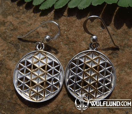 FLOWER MANDALAS JEWELS SILVER EARRINGS GOLD