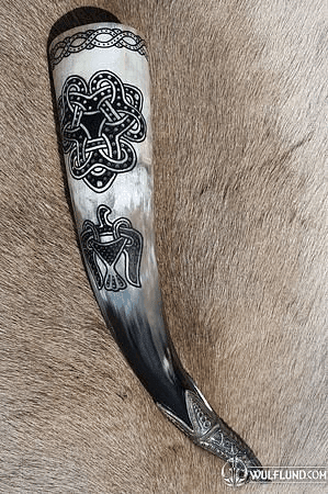 CROW, GNEZDOVO, ENGRAVED VIKING HORN - 0.4 L SHETLAND