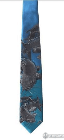 CATFISH FISHING TIE TURQUOISE