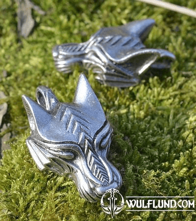 WARG NORSE WOLF VIKING PENDANT, SILVER PLATED TIN ALLOY