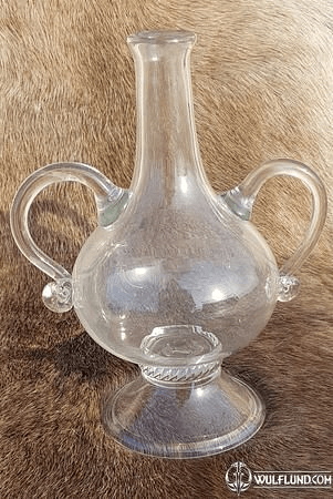 VASE MIT GRIFFEN, WEISSES GLAS