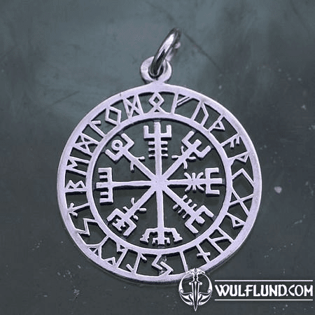 VEGVISIR, ISLÄNDISCHE RUNE ANHÄNGER AUS SILBER