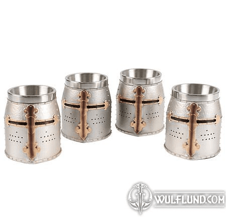 CRUSADER SHOT GLASS, SET OF 4