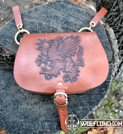 GRIFFIN, MEDIEVAL LEATHER BAG