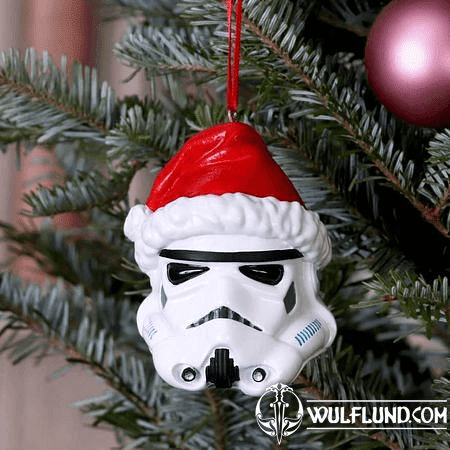 STORMTROOPER SANTA HAT HANGING ORNAMENT 8.3CM