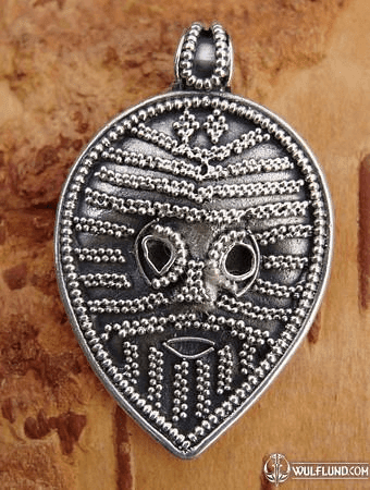 GOTLAND FACE PENDANT, SILVER, SILVER WORK