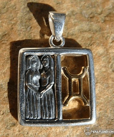 GEMINI, THE TWINS, SILVER PENDANT