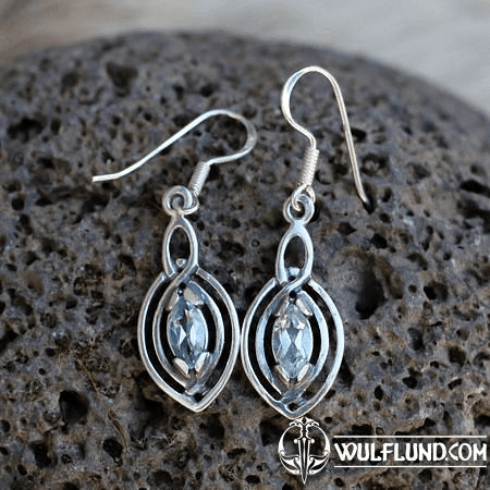 MAIA, BOUCLES D'OREILLES, ARGENT 925 TOPAZE BLEUE