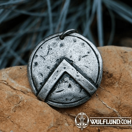 SPARTAN SHIELD, PENDANT, ZINC