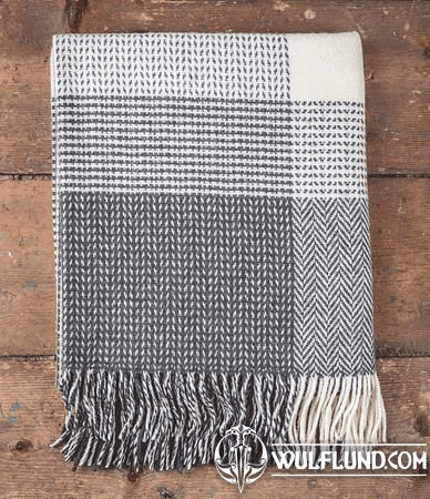 GREY & WHITE, LAMBSWOOL - CASHMERE BLANKET IRELAND