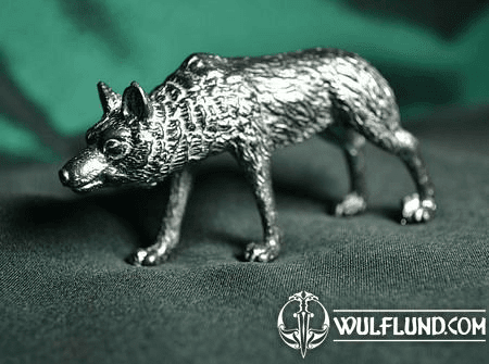 WOLF, TIN STATUE