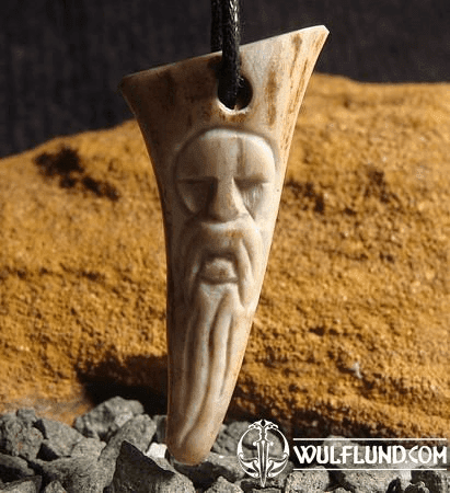 SVAROG, CARVED DEER ANTLER TALISMAN