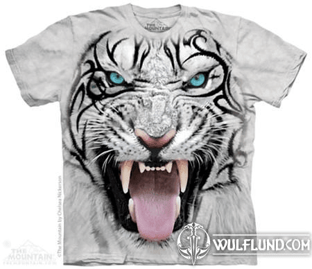 BIG FACE TRIBAL WHITE TIGER, T-SHIRT, THE MOUNTAIN