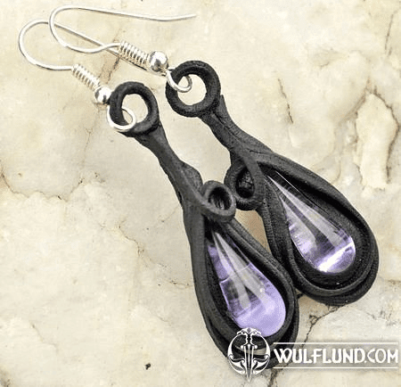 PURPLE GLASS TEARS EARRINGS