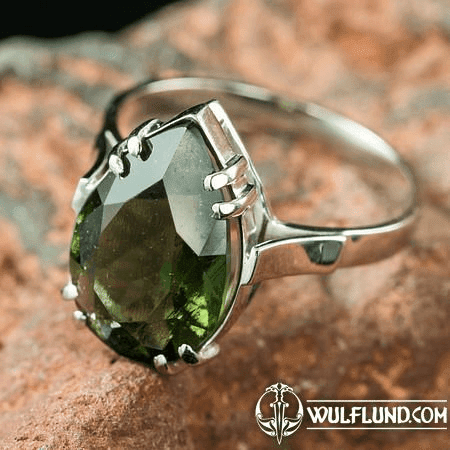 MONTANA - MOLDAVITE STERLING SILVER RING