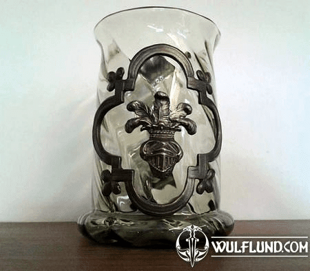 BEER MUG WITH GOTHIC DECORATION, FORREST GLASS