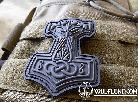 THOR'S HAMMER, 3D BLACK OPS RUBBER VELCRO PATCH