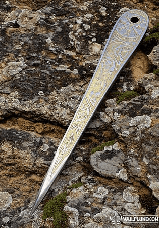 VENGEANCE GOLDEN EDITION ETCHED THROWING KNIFE WITH VEGVÍSIR - 1 PIECE