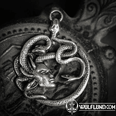 MEDUSA, TALISMAN ANTIQUE, ZINC, ARGENT ANTIQUE