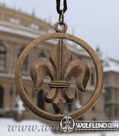 FRENCH FLEUR DE LIS, COPPERED PEWTER AMULET, MEDIEVAL AMULETS