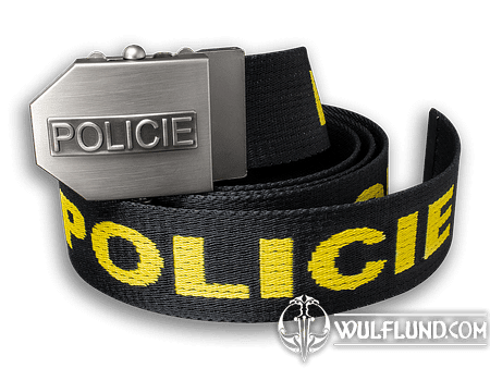 POLICE TEXTILE BELT - YELLOW INSCRIPTION