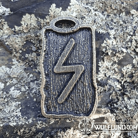 SOWULO - RUNE PENDANT, ZINC, ANT. BRASS