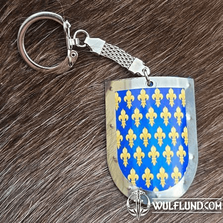 FRANCE, MEDIEVAL SHIELD, KEYCHAIN, METAL, HANDMADE