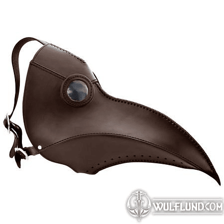 PLAGUE DOCTOR, LEATHER MASK BROWN