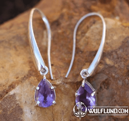 SINOPE EARRINGS, SILVER AND AMETHYST