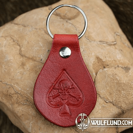 ACE OF SKULL, LEATHER KEYCHAIN