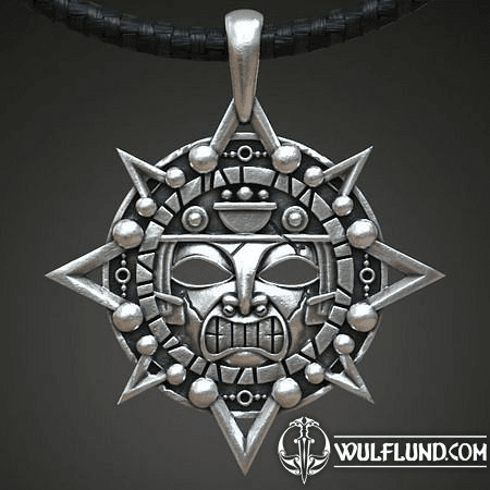 AZTEC MASK, PENDANT, SILVER 925