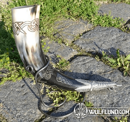 CARVED VIKING DRINKING HORN, NINIAN'S ISLE, SHETLANDS