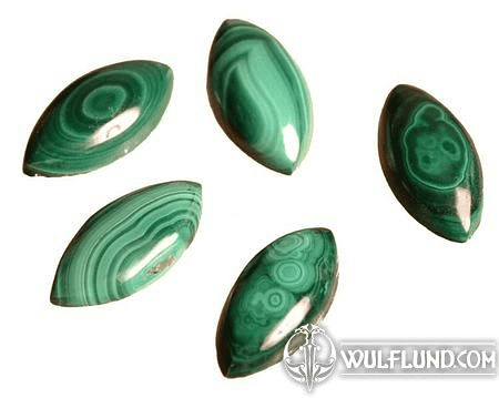 MALACHITE, CABOCHON GEMSTONE, LENS