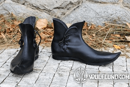 MEDIEVAL LOW SHOES - POULAINES, BLACK