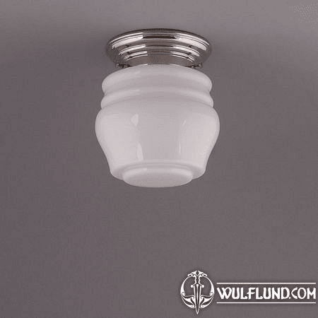 FLOWER BUD CEILING LAMP, NICKLE ANGULAR FIXTURE