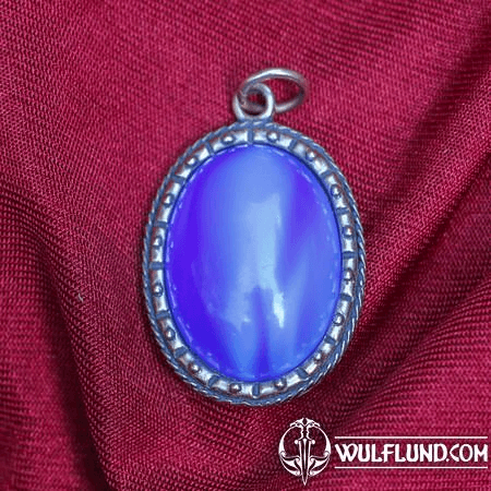 PENDENTIF MEDIEVAL AVEC VERRE - NEPTUNE, BRONZE