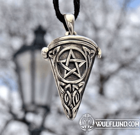 SILVER PENDANT, PENTACLE, TOP OPEN