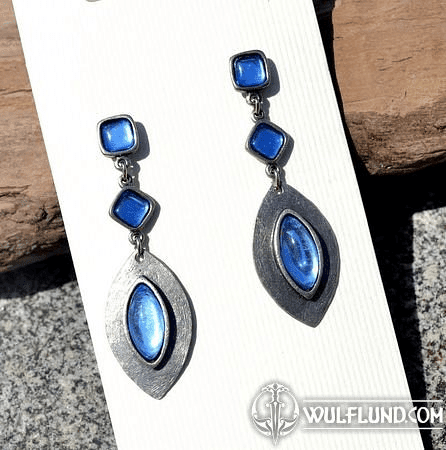 DORIS, EARRINGS, BLUE GLASS