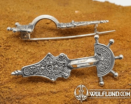 FRÜHMITTELALTERLICHE FIBULA, STERLING SILBER BROSCHE