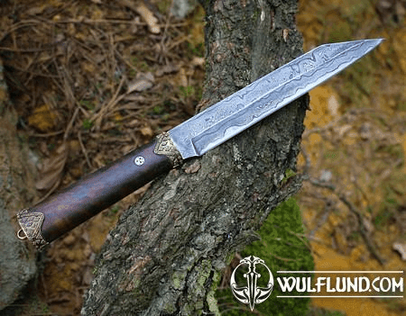 HJÖRTUR, VIKING SEAX KNIFE, DAMASK