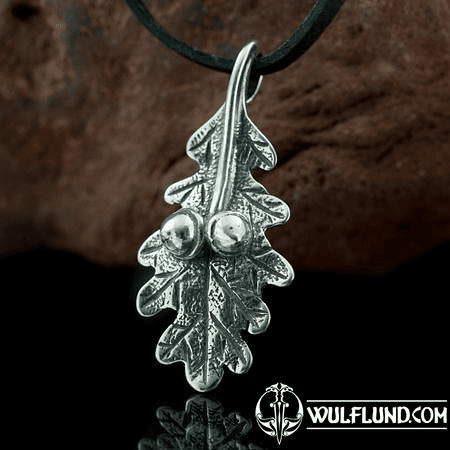 FEUILLE DE CHÊNE, PENDENTIF EN ARGENT STERLING