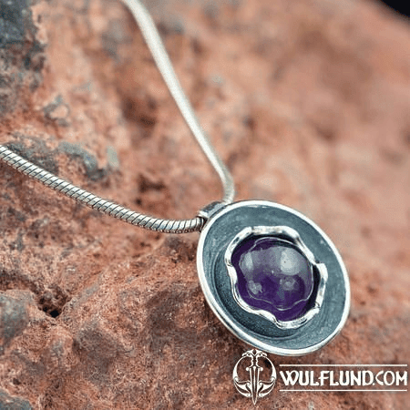 VIOLA, NECKLACE, STERLING SILVER, AMETHYST