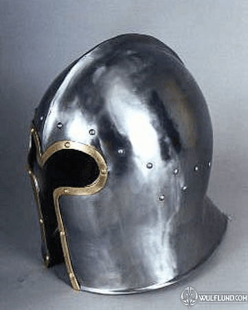 BARBUTE HELMET WITH BRASS