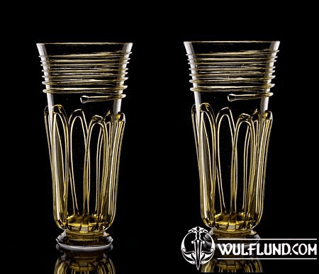 BIRKA, SET OF 2 VIKING GOBLETS, FOREST GLASS