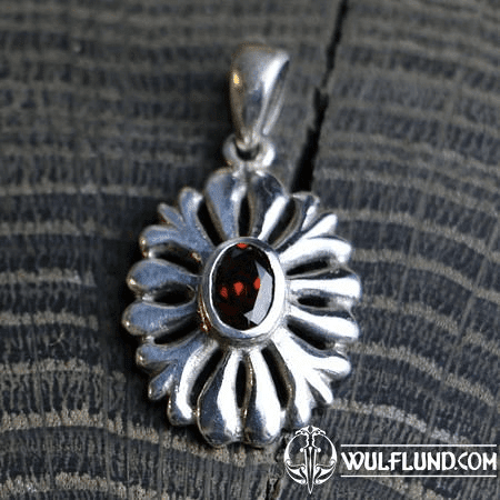 ASTRA STERLING SILVER PENDANT, GARNET