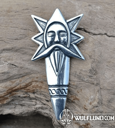 PERUN, SLAVIC THUNDER GOD, PENDANT, SILVER 925