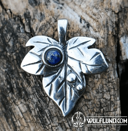 FEUILLE DE LIERRE, PENDENTIF EN ARGENT LAPIS