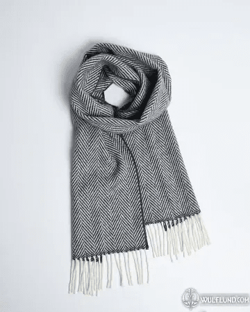 FOXFORD OXFORD AND WHITE CASHMERE BLEND SCARF, IRELAND