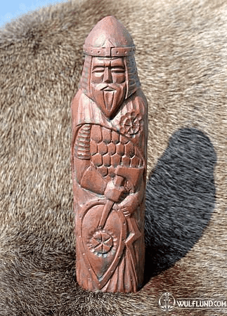 PERUN, SLAVIC GOD, ARTIFICIAL STONE - BROWN