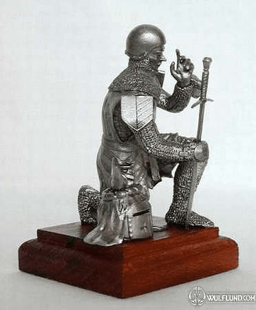 KNIGHT'S PRAY, HISTORICAL TIN STATUE